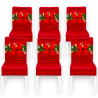 Set 6 Coprisedia in Tessuto Rosso con Fiocco - 35x40x50 Cm