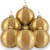 Palline Di Natale In Vetro Oro Effetto Velluto Oro, Set Da 6 Addobbi P