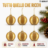 Palline Di Natale In Vetro Oro Effetto Velluto Oro, Set Da 6 Addobbi P