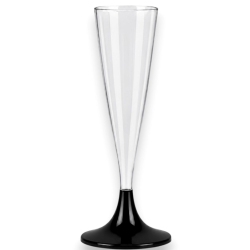 Flûte in Plastica Riutilizzabili 120 ml Nero – Set da 60 Bicchieri Ele