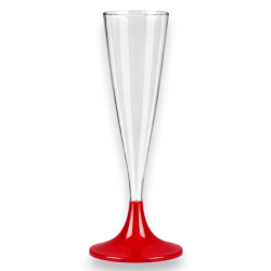 Flûte in Plastica Riutilizzabili 120 ml Rosso – Set da 60 Bicchieri El