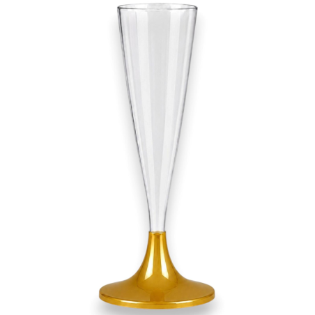 Flûte in Plastica Riutilizzabili 120 ml Oro – Set da 60 Bicchieri Eleg
