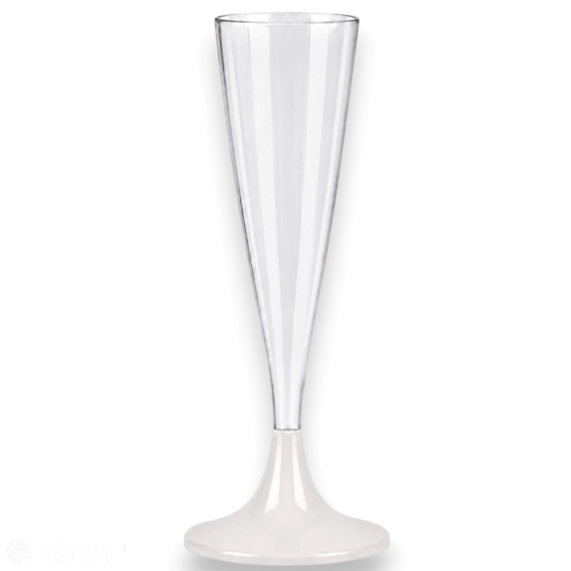 Flûte in Plastica Riutilizzabili 120 ml – Set da 60 Bicchieri Bianchi 