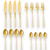 Set 16 Posate in Acciaio Inox - Oro/Beige
