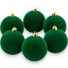 Box 6 Palline 10 Cm Floccato - Verde