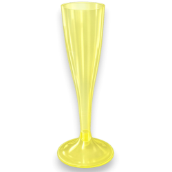 Flûte Plastica Champagne 60 Pezzi Gialli, Bicchieri Prosecco Riutilizz