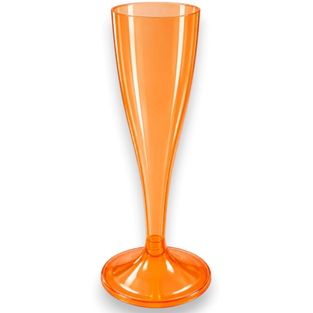 Flûte Plastica Champagne 60 Pezzi Arancio, Bicchieri Prosecco Riutiliz
