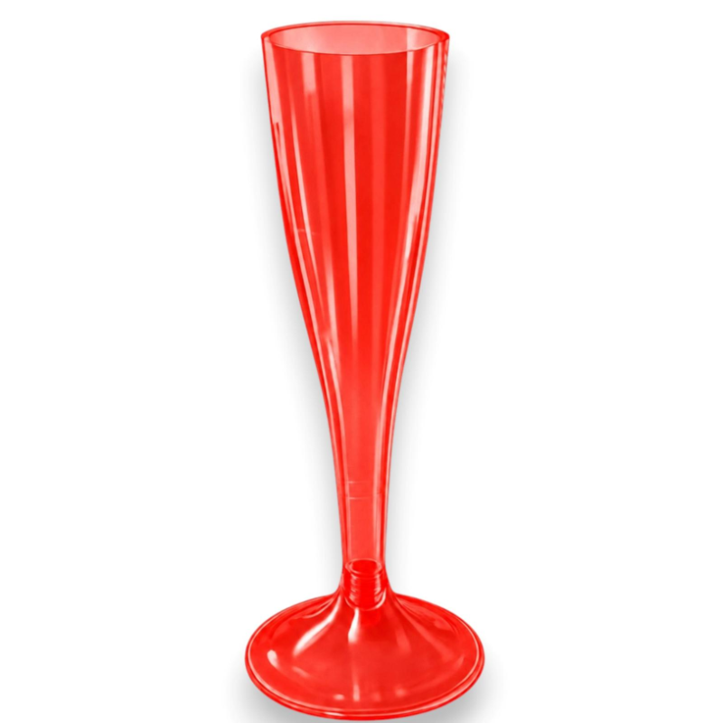 Flûte Plastica Champagne 60 Pezzi Rossi, Bicchieri Prosecco Riutilizza