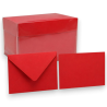 Box 100 Buste e Cartoncini - Rosso - 9x14 Cm