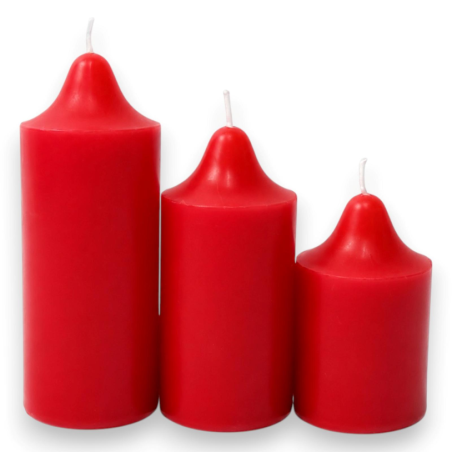 Set 3 Candele Rosse - Diametro 5 Cm
