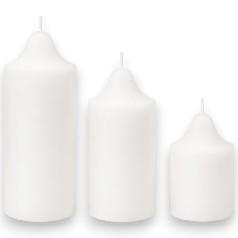 Set 3 Candele Bianche - Diametro 5 Cm