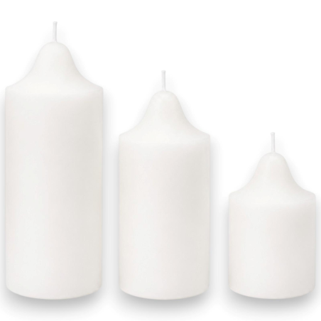 Set 3 Candele Bianche - Diametro 5 Cm