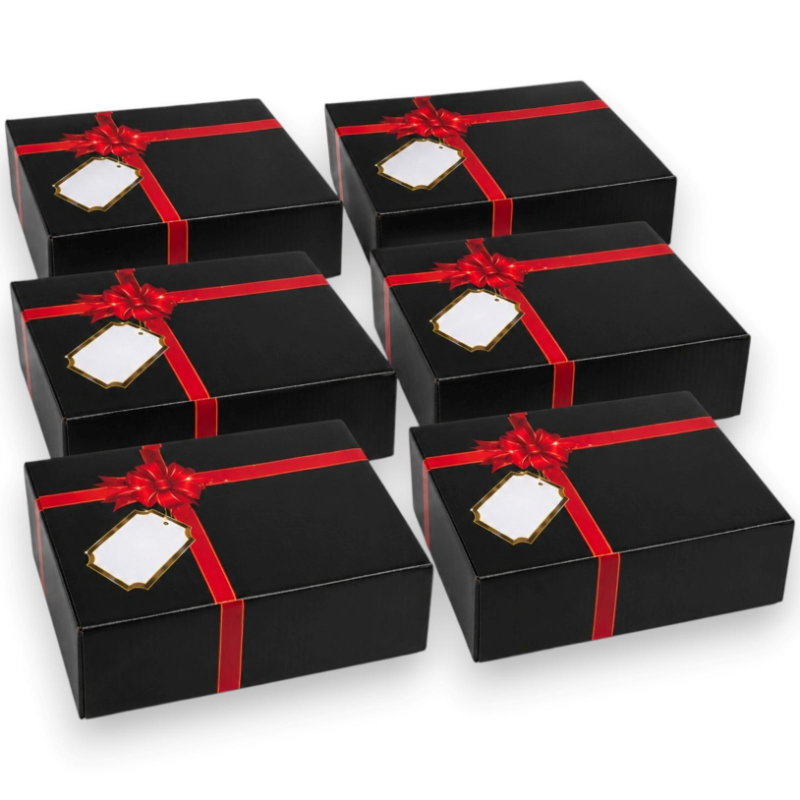 6 Scatole Porta Bottiglie Decoro Pacco Regalo - 3 Bottiglie