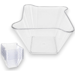 Coppette Monoporzione Set 50 in Plastica Trasparente Lavabili in Lavas