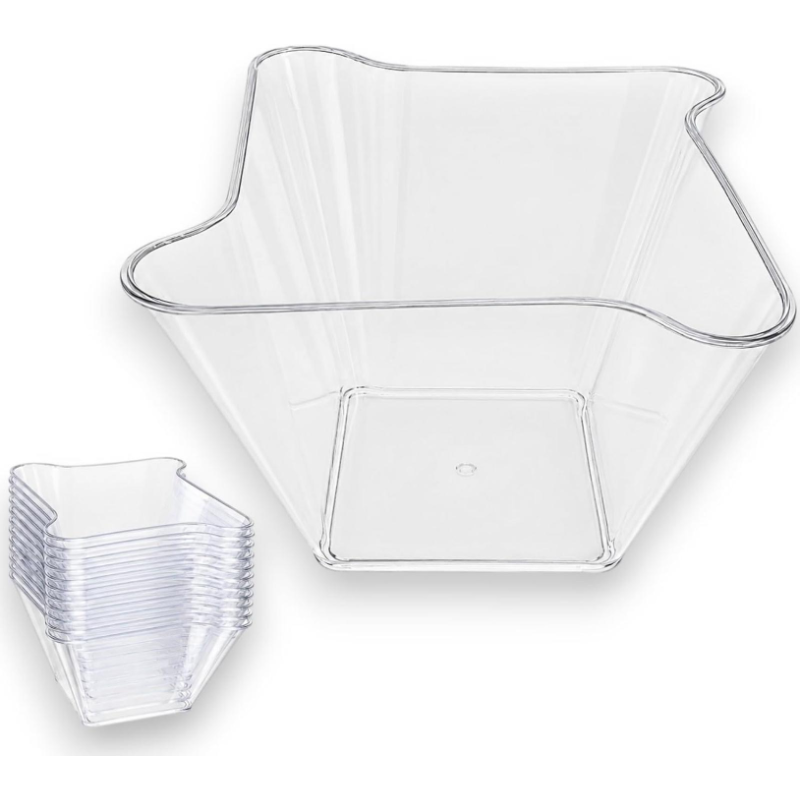 Coppette Monoporzione Set 50 in Plastica Trasparente Lavabili in Lavas