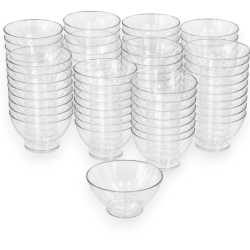 Coppette Gelato Trasparenti Riutilizzabili, Set 50 Ciotole Dessert in 