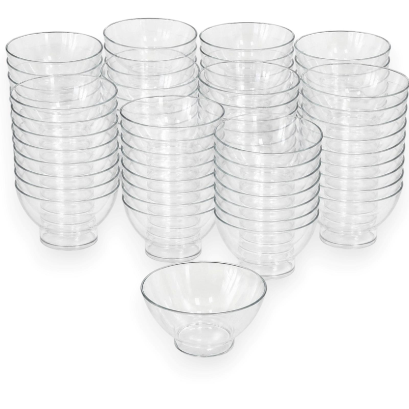 Coppette Gelato Trasparenti Riutilizzabili, Set 50 Ciotole Dessert in 