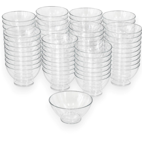 Coppette Gelato Trasparenti Riutilizzabili, Set 50 Ciotole Dessert in 