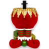 Base Albero in Resina - Gambe Elfo Rosso - Floccato - 33x26x59 Cm