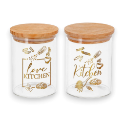 Set 2 Contenitori per Alimenti Ermetici in Vetro Borosilicato e Coperc