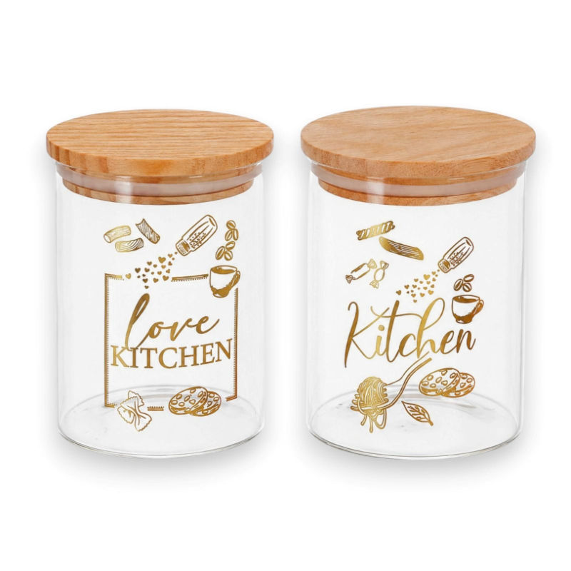 Set 2 Contenitori per Alimenti Ermetici in Vetro Borosilicato e Coperc
