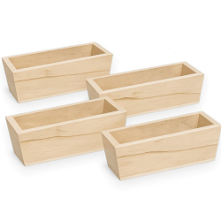 Set 4 Organizer in Legno Naturale per Tè, Zucchero e Accessori – Casse