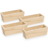 Set 4 Organizer in Legno Naturale per Tè, Zucchero e Accessori – Casse