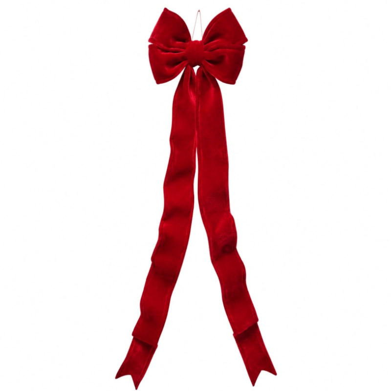 Fiocco in Velluto con Anima in Ferro Modellabile - 30x150 Cm - Rosso