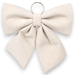 Fiocco Bianco a Pois Oro - 22x25 cm