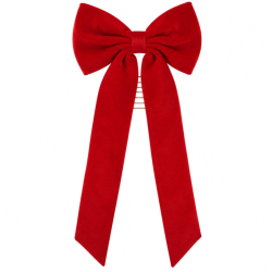 Puntale Fiocco in Velluto - 40x90 Cm - Rosso