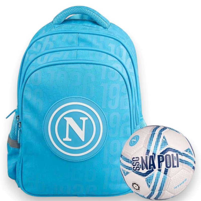 Colourbook - Napoli Zaino Scuola Elementare - Pallone in Omaggio - 30 