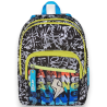 SJ - Zaino Scuola Doppio Scomparto - Graffiti Black and Green - 30 LT
