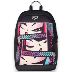 Seven - The Double Zaino Reversibile con Auricolari, Design Manga - Ro