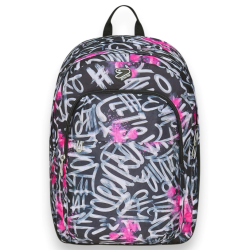 Seven - Zaino Scuola Pro XXL Detach con Cuffie Wireless - Nero/Fucsia 