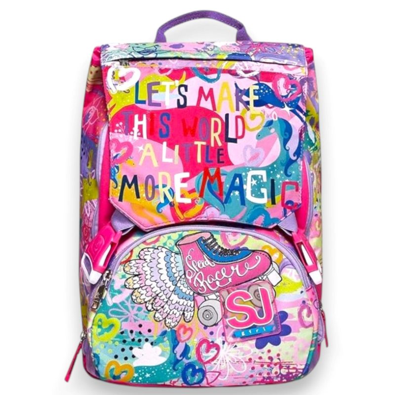 SJ - Zaino Scuola Estensibile Magic Flip Girl - 28 LT