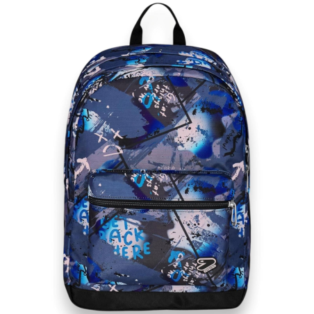 Seven - Zaino Scuola Pro XXL con Cuffie Wireless - Grigio/Blu - 32 LT