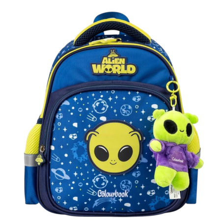 Colourbook - Zaino Asilo 9 LT - con Peluche - 25x30x12 cm - Alieno