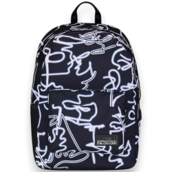 Seven - Zaino Scuola ISchool con PowerBank - Nero FineLine - 26 LT