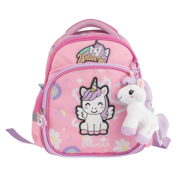 Colourbook - Zaino Asilo 9 LT - con Peluche - 25x30x12 cm - Unicorno