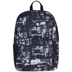 Seven - Zaino Scuola ISchool con PowerBank - Nero Graffiti - 26 LT