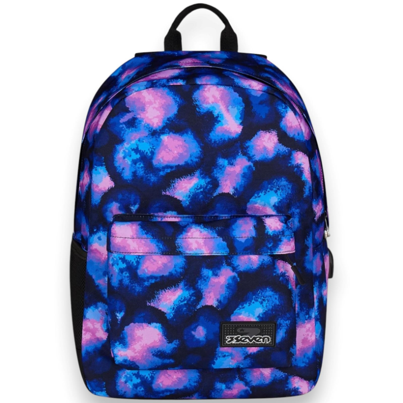Seven - Zaino Scuola ISchool con PowerBank - Lilla/Viola- 26 LT