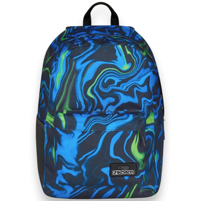 Seven - Zaino Scuola ISchool con PowerBank - Fluo Neoni Blu- 26 LT