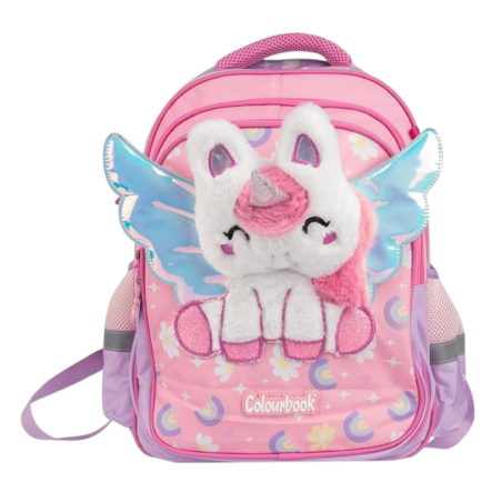 Colourbook - Zaino Scuola Elementare - 30 L - con Peluche - Unicorno R
