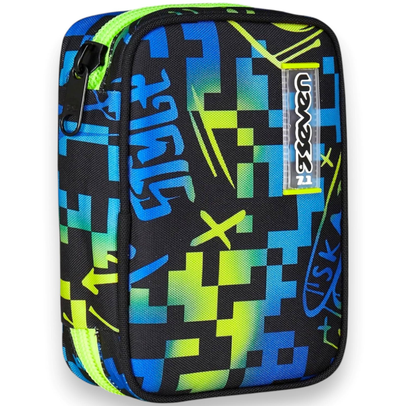 Seven - Astuccio Completo 1 Zip  - Blu/Verde