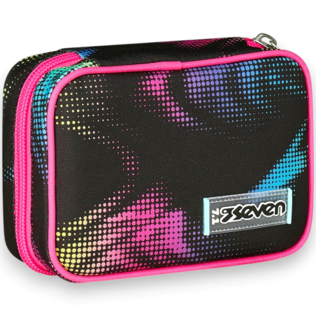 Seven - Astuccio Completo 1 Zip  - Nero/Fucsia