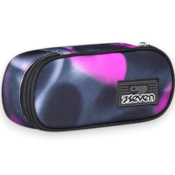 Seven - Portapenne Scuola Round Plus Big - Nero/Fucsia