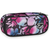 Seven - Portapenne Scuola Round Plus Big - Nero/Fucsia Flower