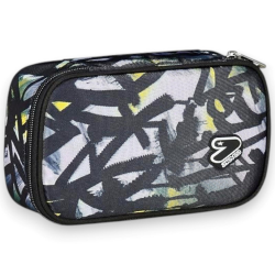 Seven - Portapenne Scuola Round Plus Big - Nero/Giallo