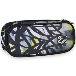 Seven - Portapenne Scuola Round Plus - Nero/Giallo