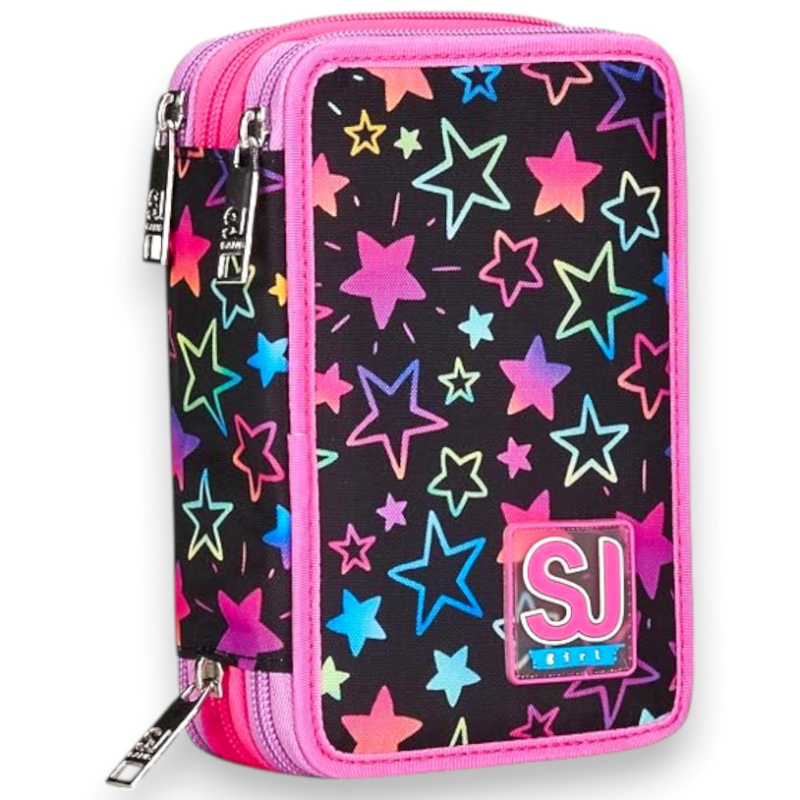 SJ - Astuccio Completo 1 Zip Speed Case - Colorful Panda Star